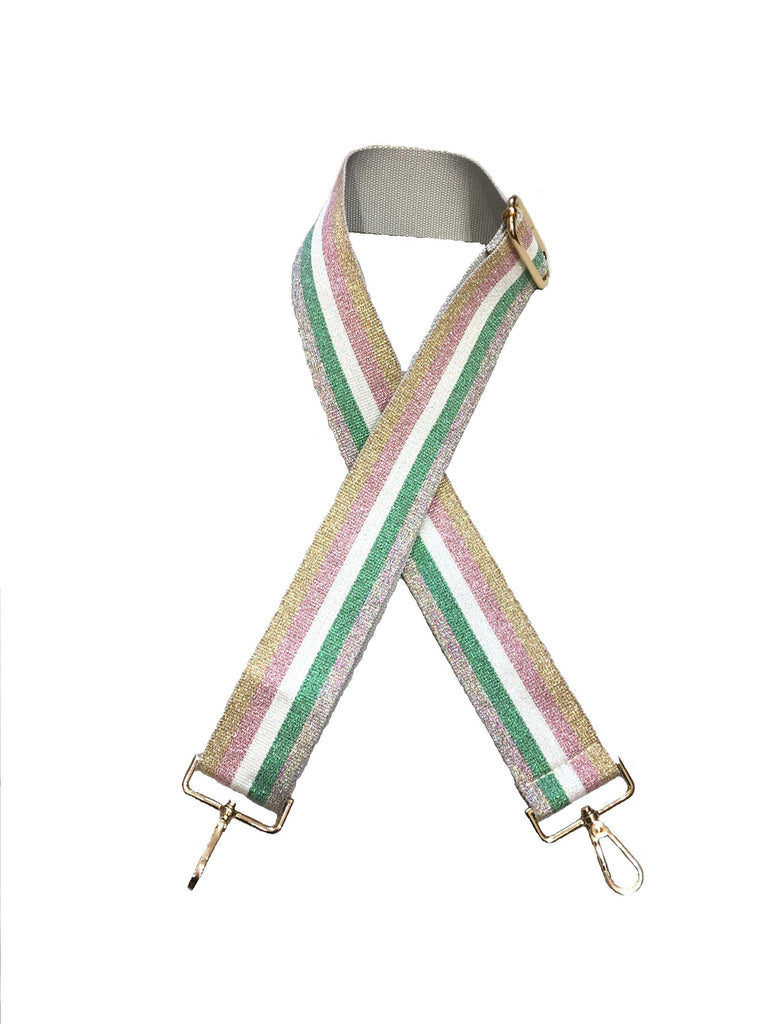 Sparkling Pastel Coloured Striped Bag Strap